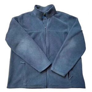 L L Bean XL Tall Full Zip Fleece Jacket Blue Gray